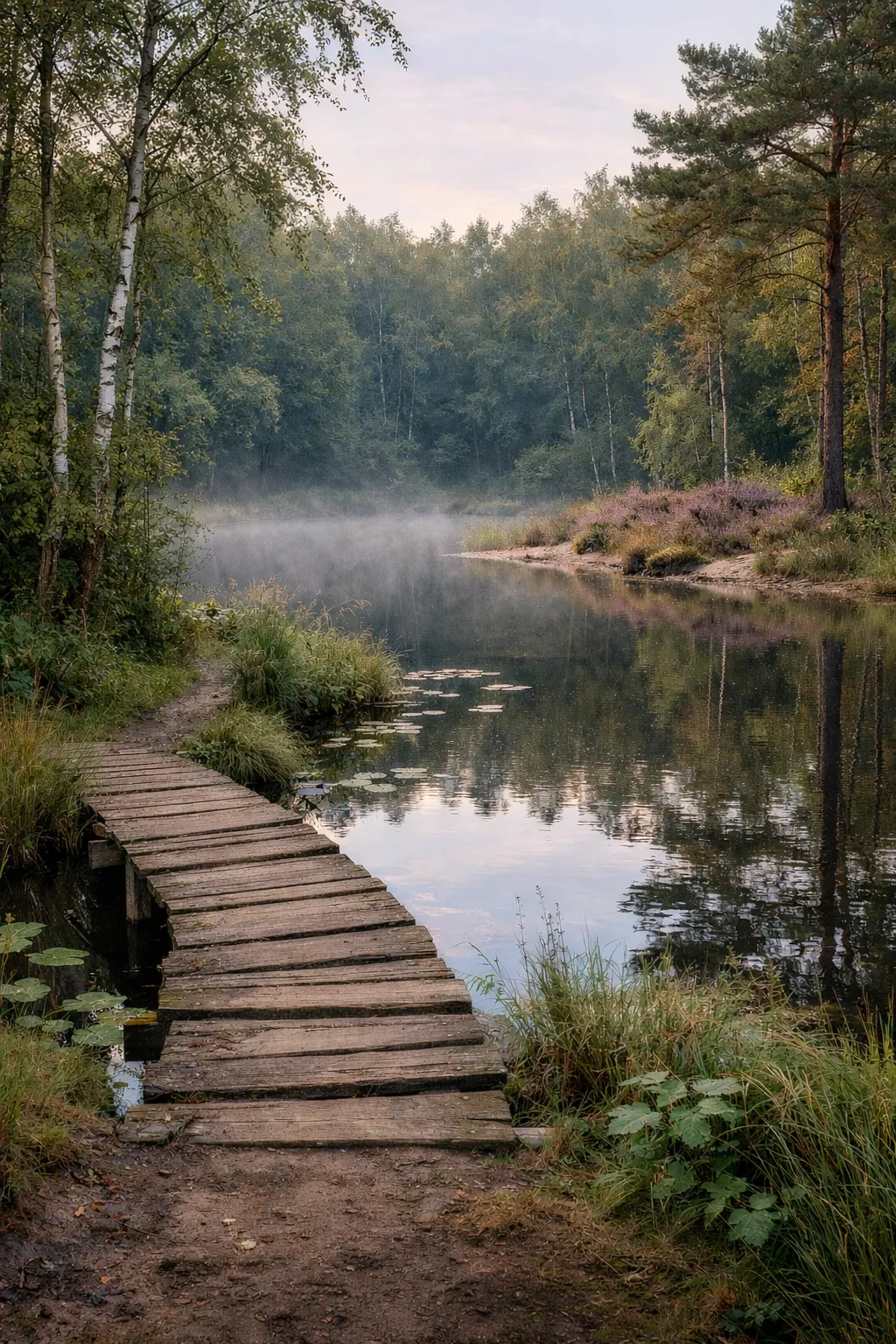 Stil vennetje diep in de natuur.